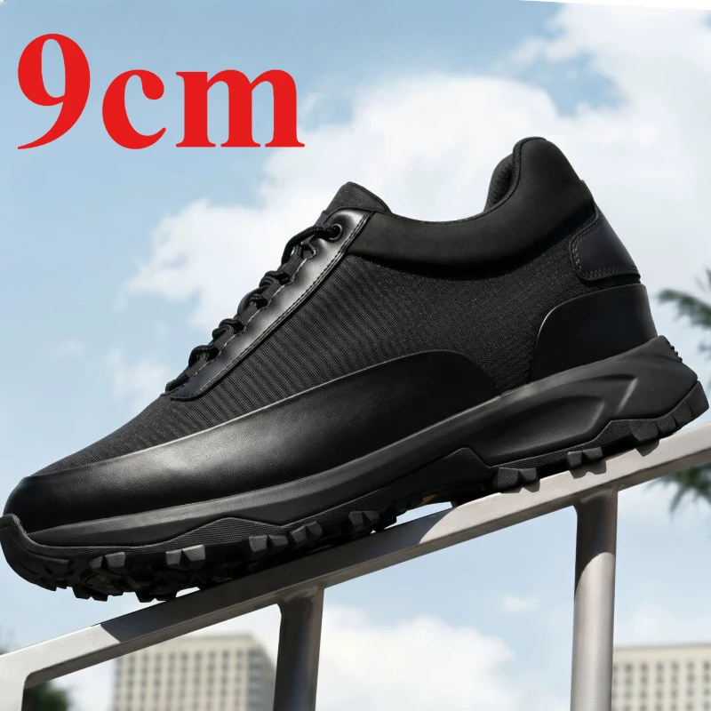 

Casual Sneakers 9CM Elevator Shoes for Men's Business Lightweight and Comfortable Invisible Inner Height Increasing Sports Shoes