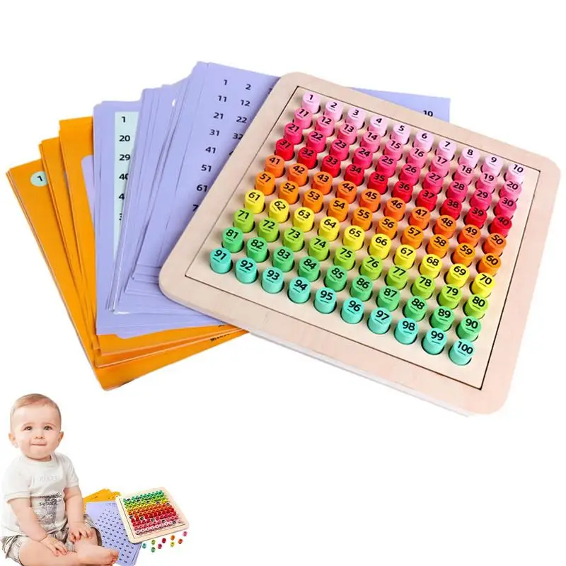 Montessori Hundred Number Board 1 To 100 Numbers Continuous Board Children Mathematical Thinking Aids Toddlers Educational Toys