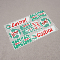 Castrol Oils Racing Sponsor Motorcycle Stickers Bike Helmet Decals Laminated Set for Suzuki Honda Kawasaki Ducati Yamaha Vespa