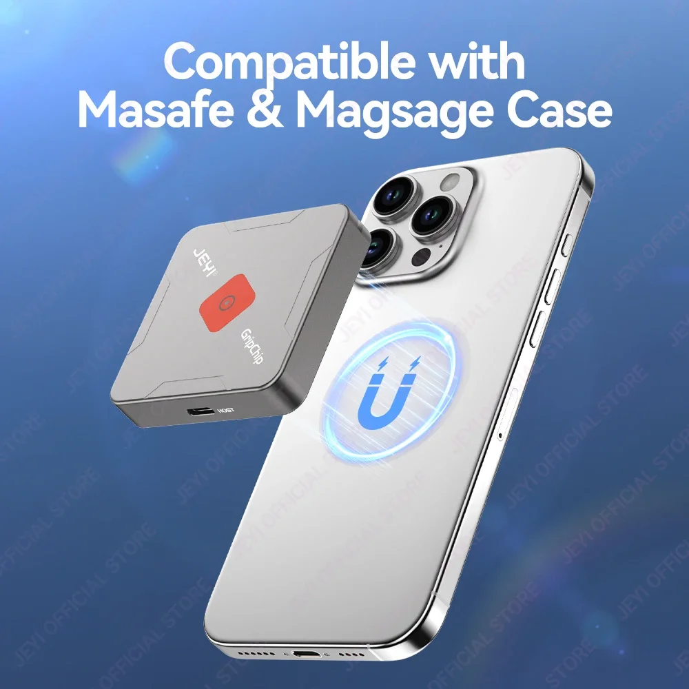 JEYI Magnetic M.2 2230 SSD Enclosure with Magsafe for iPhone 16/15 ProRes, 8K/4K HD Screen Share, USB 10Gbps, 100W PD Charging