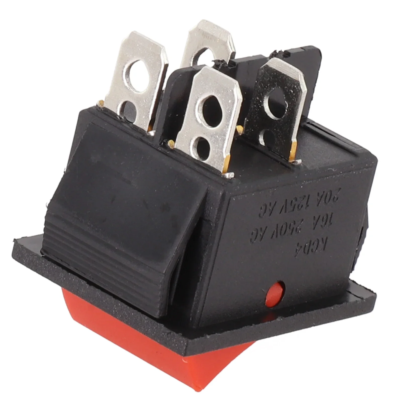 KCD4 Boat Shaped Switch With Red Light Indicator High Power Button 4Pin Configuration 31 * 25MM Long Lasting Performance