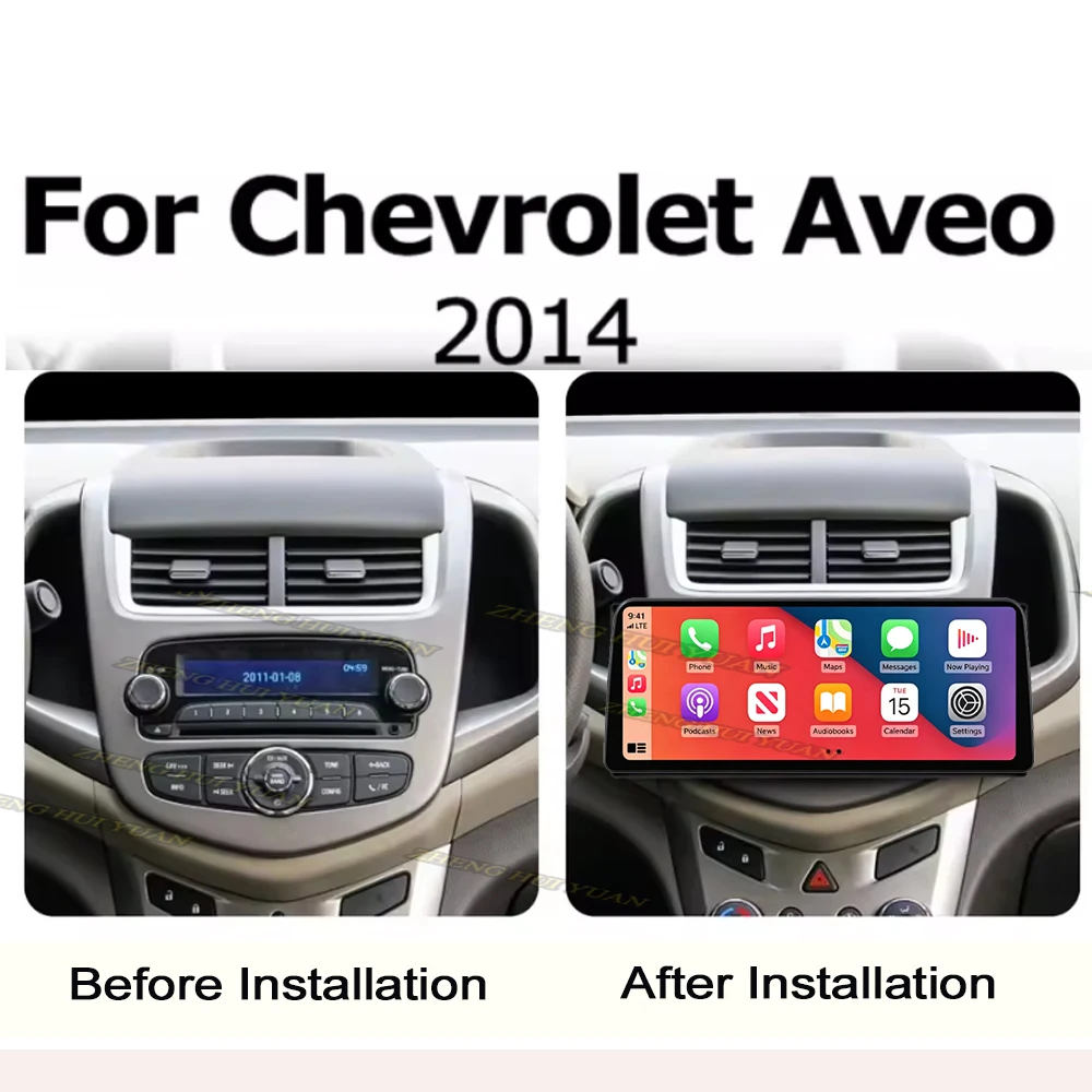 Android 16 12.3 inch For Chevrolet Aveo 2014 Car Radio Lntelligent Multimedia Right Angle Touch Screen GPS Android Auto Carplay
