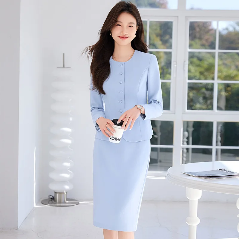 

Formal women's suit set, high-end elegant two-piece outfit, fashionable and sophisticated, suitable for hosting and professional