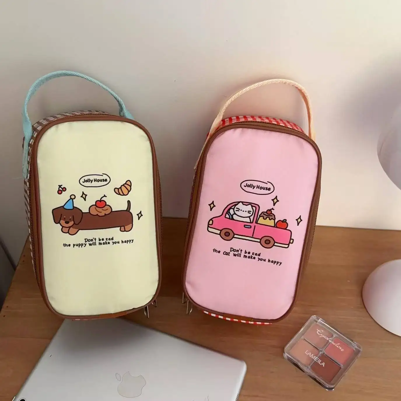 Niedliche tragbare Lunchbox-Tasche, große isolierte Tasche für Studenten und Büroangestellte, Frühstückstasche mit hohem ästhetischem Wert