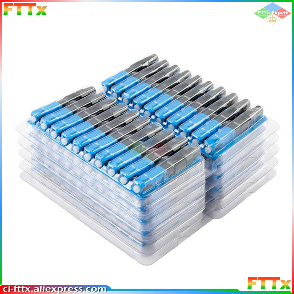 

50-400pcs Embedded SC UPC Fiber Optic Fast Connector FTTH Single Mode Optical Quick Connector SC Adapter Field Assembly