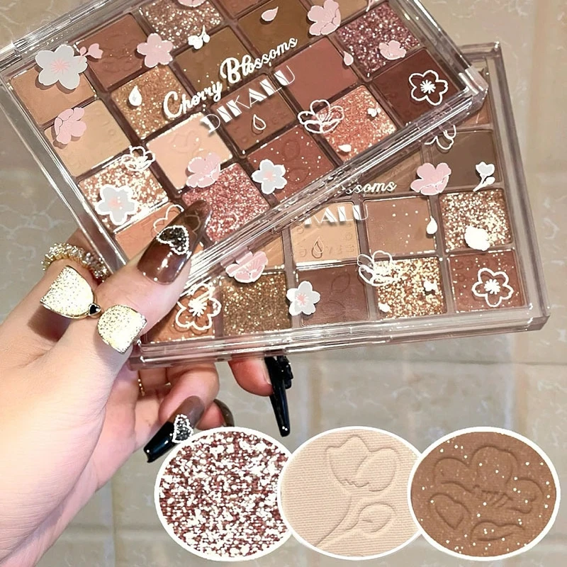 20 Colors Eyeshadow Palette Pearl Matte Earth Milk Tea Color Makeup Products Women Korean Cherry Blossom Cosmetics