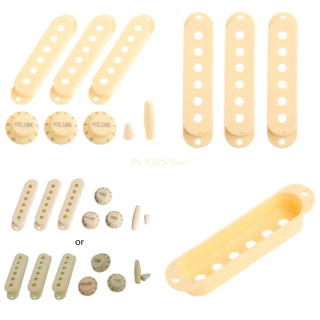 M5TC 8PCS SSSピックアップカバーボリュームトーンノブスイッチチップセットエレキギターセントクレ