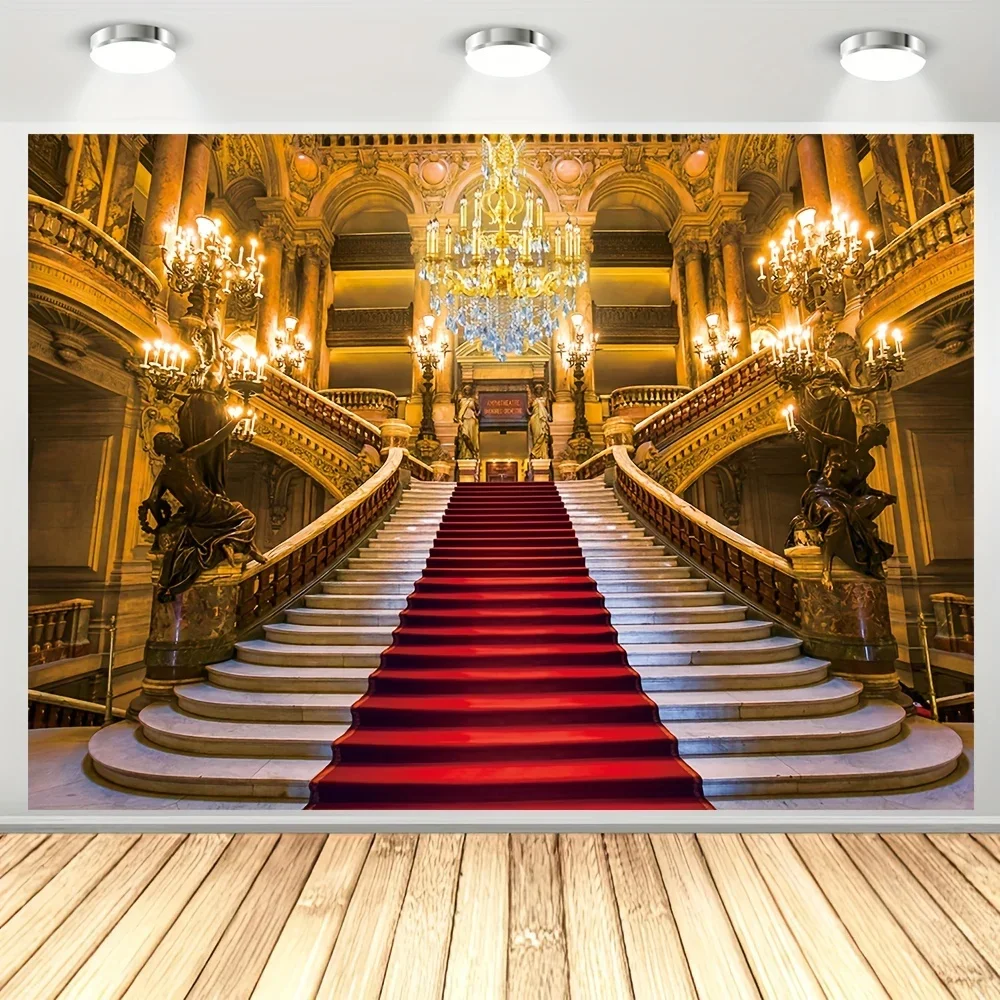Wedding photography background, luxury palace castle staircase background photography studio props