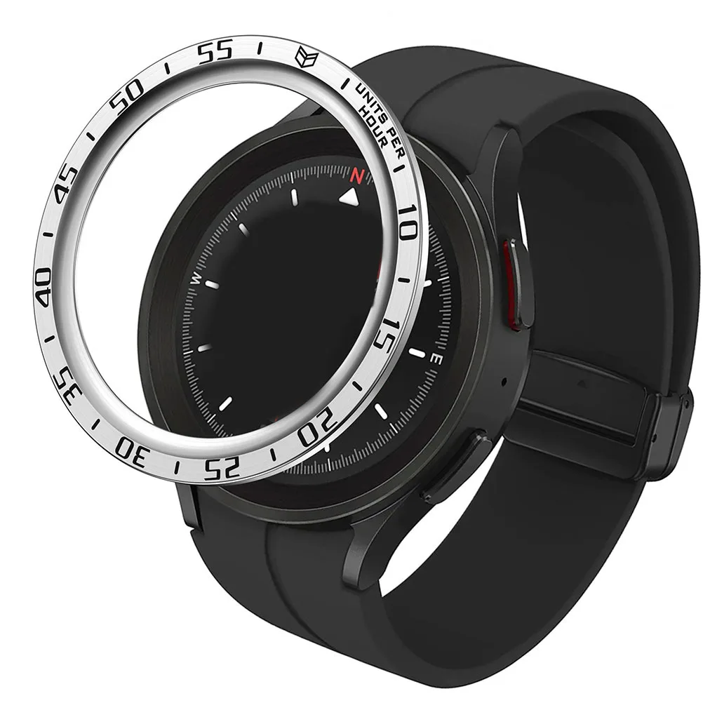 Smartwatch moldura de aço inoxidável elegante durável à prova de riscos relógio moldura anel inserção protetor para watch5 pro