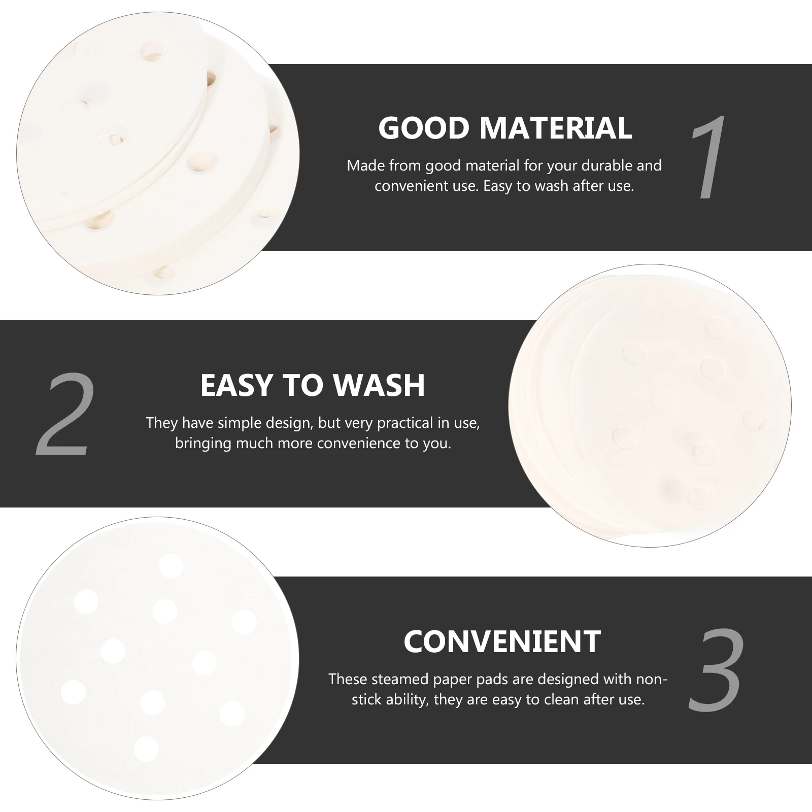 

400pcs Steamed Paper Pads Non-Stick Liners For Dim Sum Dumpling Veggies Kitchen Steamer Supplies Paper Steamer Mat