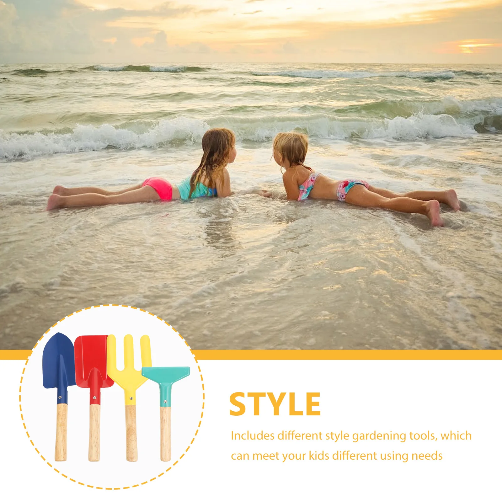 Mini juego de herramientas de jardinería para niños, pala para niños pequeños, caja de arena, Kit de hierro para herramientas para niños