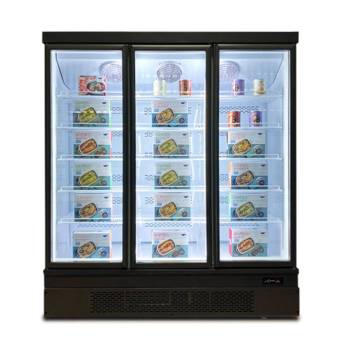 For Frozen Food Double Three Doors Lower Unit Freezing Storage Display Freezer Fridge