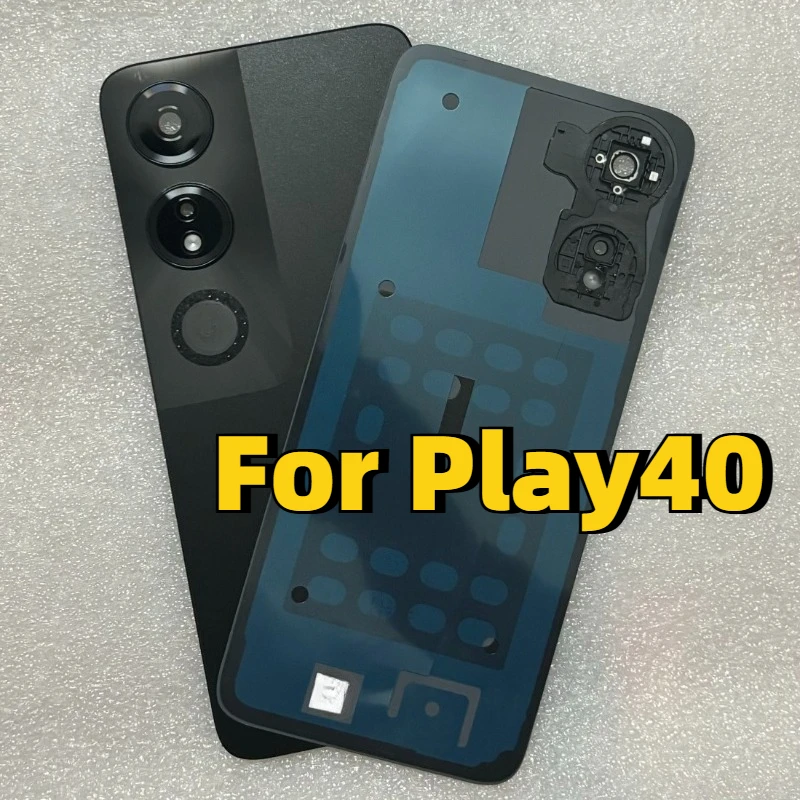 Replacement Glass Battery Back Cover For Honor Play40 Play40S WDY‑AN00 Rear Housing Door Case With Camera Lens +Sticker
