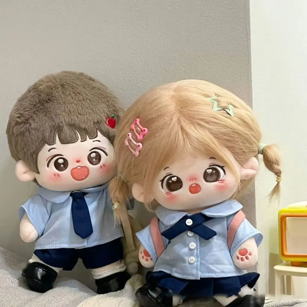 Soft Blue Miniature School Uniform Shirt Necktie 10cm Doll Clothes JK Uniform Lovely Blouse Skirt Suit Children