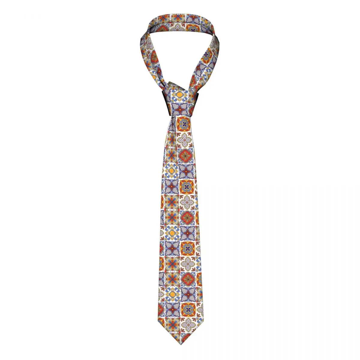 

Mexican Tiles Southwest Neckties Unisex Slim Polyester 8 cm Narrow Mexico Tile Neck Tie for Men Daily Wear Gravatas Wedding