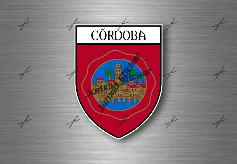 Spain Cordoba Shield Decals Cordoba Spain Emblem Flag Badge Travel Self Adhesive Sticker High-Quality Waterproof Accessories