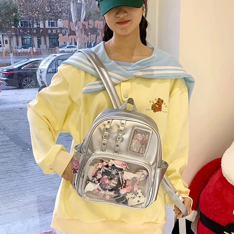 Borsa Ita per la scuola con cerniera trasparente stile preppy alla moda Zaino da donna morbido alla moda