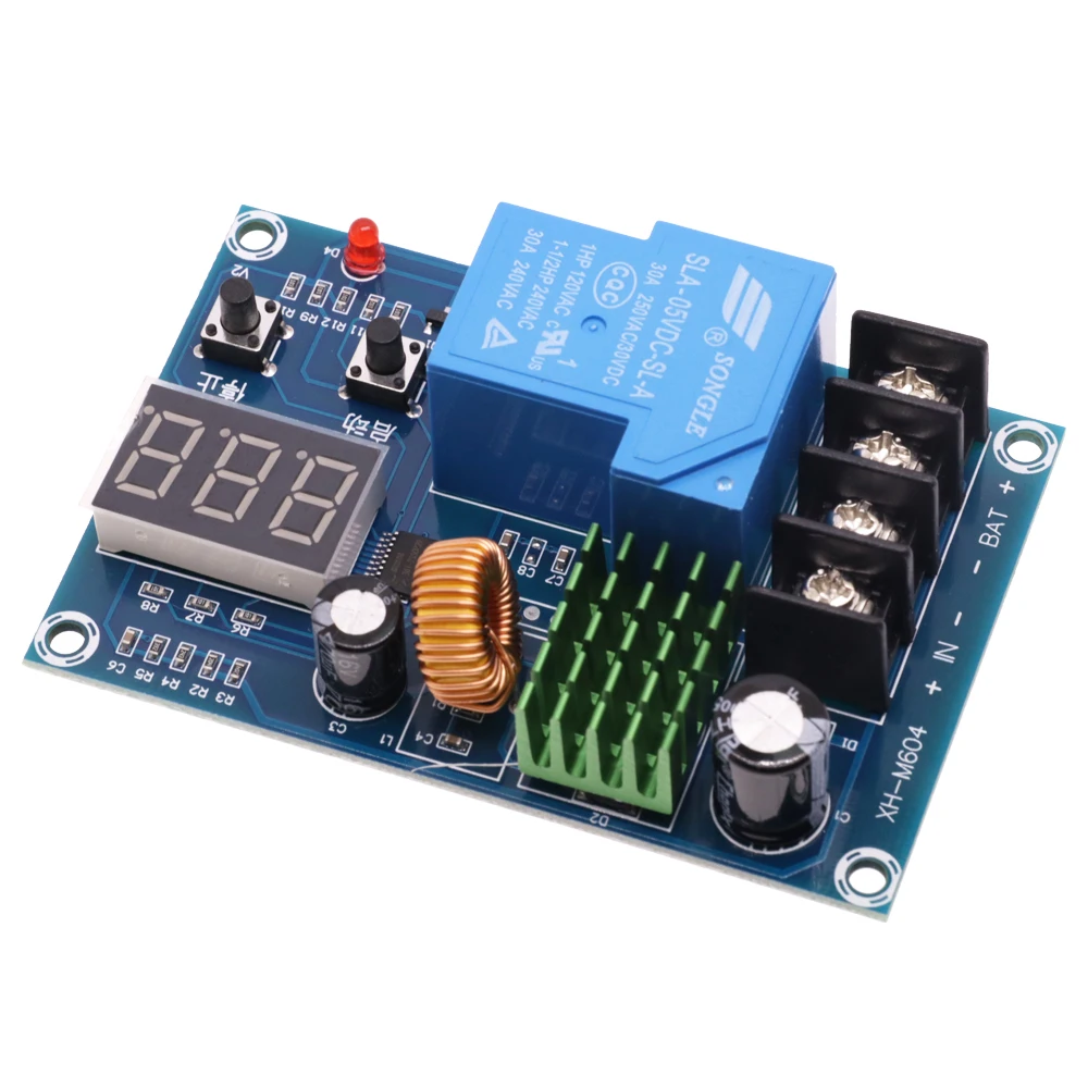 XH-M604 18650 Lithium Battery Charging Control Board DC 6-60V Li-ion Lead Acid Battery Charge Protection 12V Digital Voltmeter