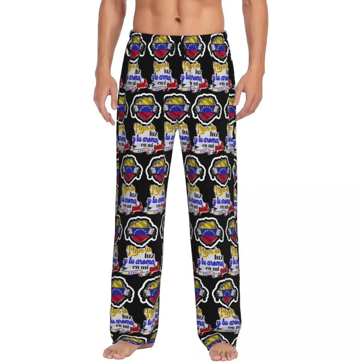 

Custom Arepas Venezuela Pajama Pants Men Sleepwear Sleep Lounge Bottoms with Pockets