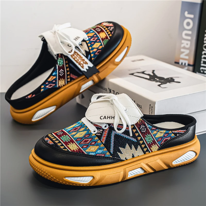 

2026 New Casual Trendy Fashionable Low Top Wide Head Baotou Half Dragged Casual Versatile Commuter Sneakers