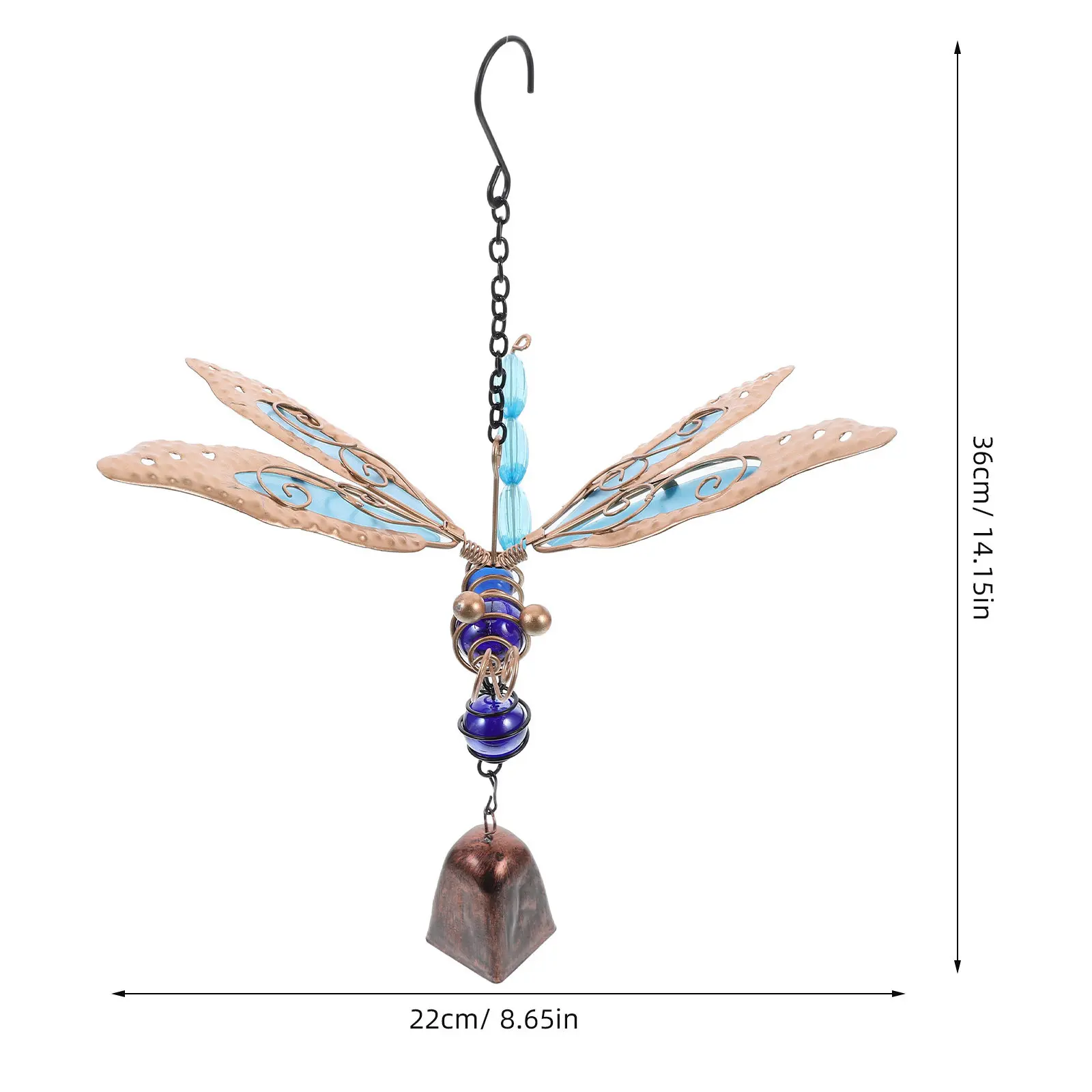 Dragonfly Wind Chimes Glow in The Dark Garden Metal Bell Outdoor Patio Hanging Wind Chimes Home Party Decor Chime