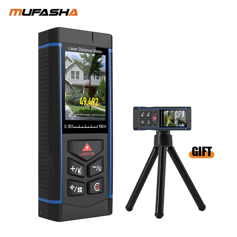 Handheld Laser Rangefinder Camera Assisted, Color Screen, Voice Broadcast, 100m, 150m, 200m