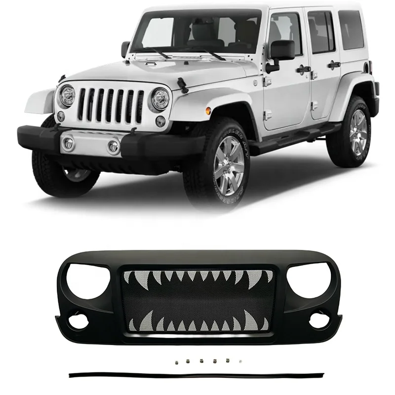 Sell Like Hot Cakes Matte Black Grille For Jeep Wrangler JK 2014-2017 Car Grills