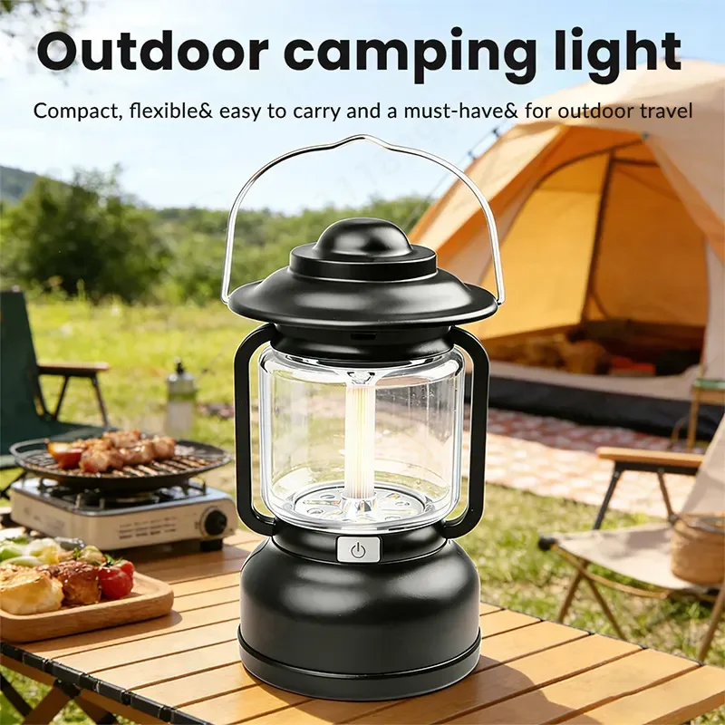 Customized New LED Outdoor Camping Light USB Charging Portable Hanging Multi Light Source Camp Atmosphere Tent Lamp