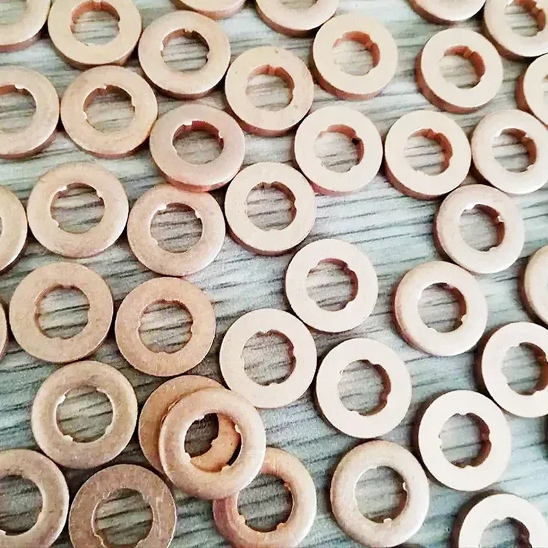 100 قطعة حاقن كرين الأنابيب النفط العودة النحاس غسالة جوانات أداة إصلاح أطقم 7X15/9X18 ل دينسو بوش القط الكمون سيمنز