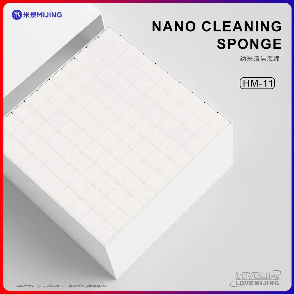 MIJING HM-11 500Pcs Nano Cleaning Sponge Multifunction Melamine Cleaning Spong for Mobile Phones Screen Frame Camera Cleaning