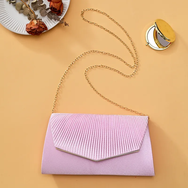 luxury pleated cover envelope purse hand bags clutch bag evening shoulder bags for women Wedding Dinner Party bag
