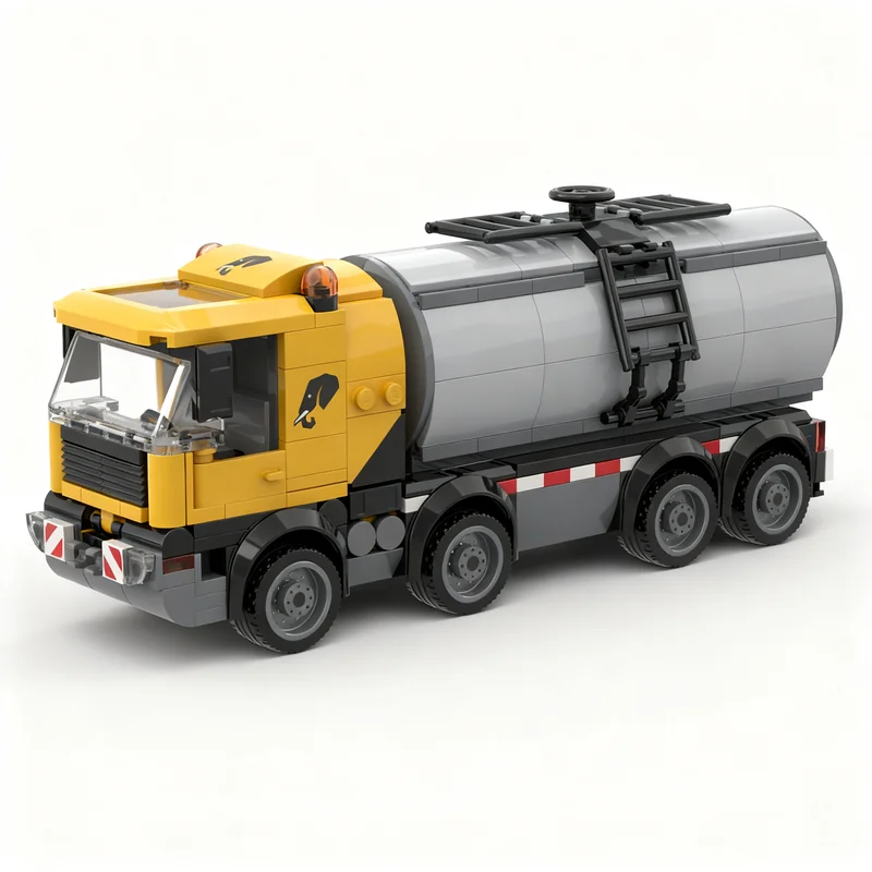 418pcs MOC Construction Tanker Truck City Technical Vehicle Engineering Model Building Blocks Design Collection Parts Toy Gift