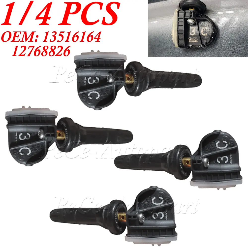 1/4PCS TPMS 315MHZ Car Tire Pressure Sensor For Buick Bolt Cadillac Chevrolet Cruze Suburban GMC Yukon 13516164 12768826