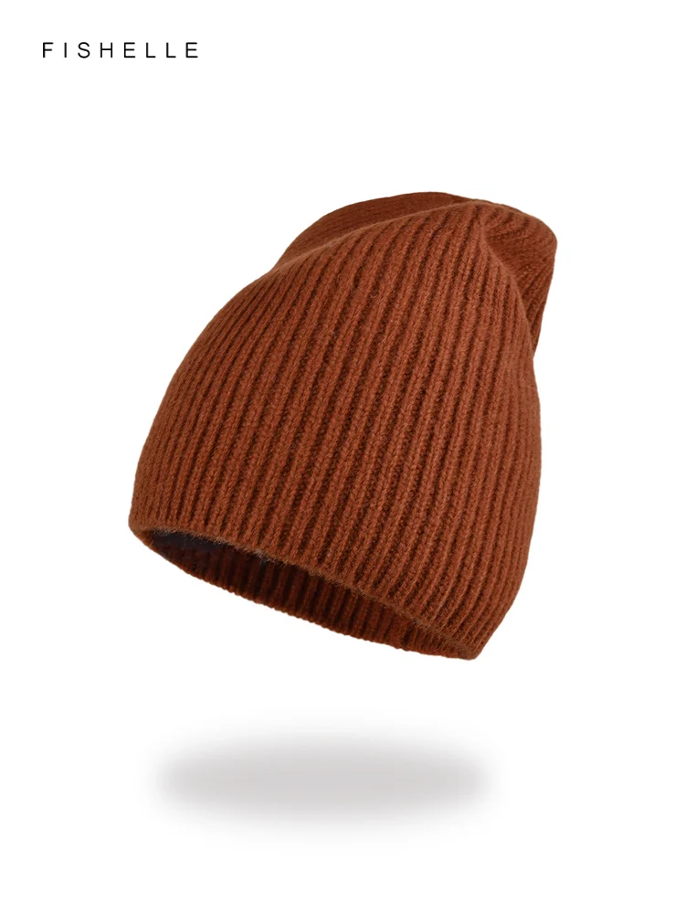 Basic style earth color solid color wool hat women\'s autumn winter warm simple cap men\'s knitted beanie Christmas Gifts