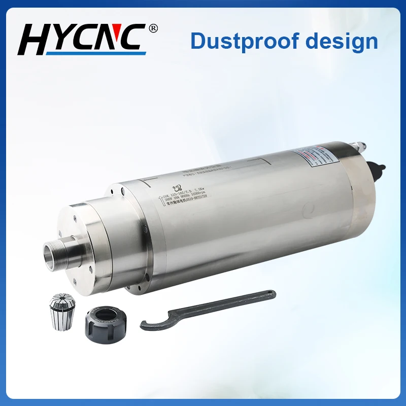 HQD Water-cooled Spindle Motor 7.5kw 220V 380V ER25 D=125mm Constant Torque CNC Milling Machine Metal Mold Spindle Accessories