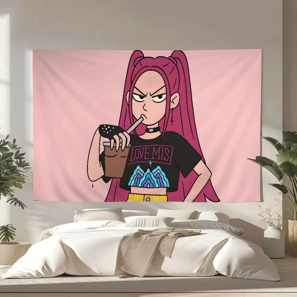 خلفية حفلة Kpop D-Demon Hunters، نسيج على الطراز البوهيمي لمهرجان الموسيقى وحفلات أعياد الميلاد