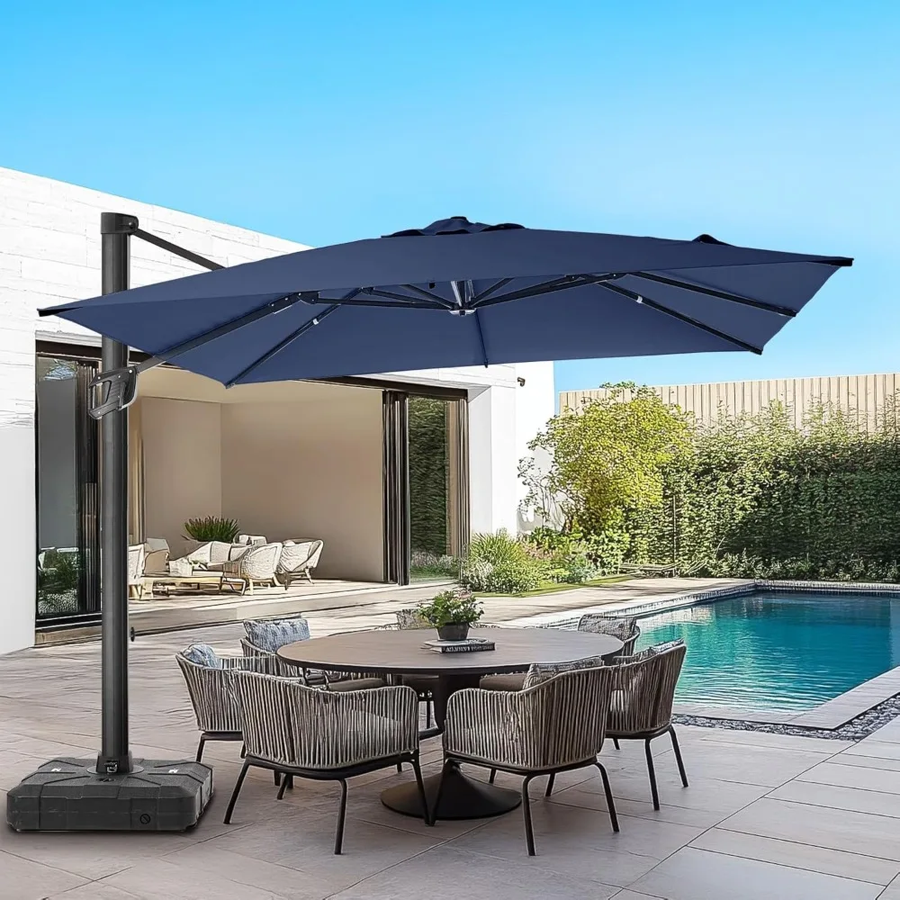 

9 * 12FT Cantilever Patio Umbrellas, 360-Degree Rotation Large Aluminum Outdoor Umbrella, Fade Resistance Patio Umbrellas