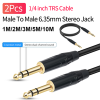 1/4 Inch TRS Cable 1M 2M 3M 5M 10M 6.35mm Stereo Jack Balanced Audio Path Cord Interconnect Cable Or Electric Guitar Bass Amp