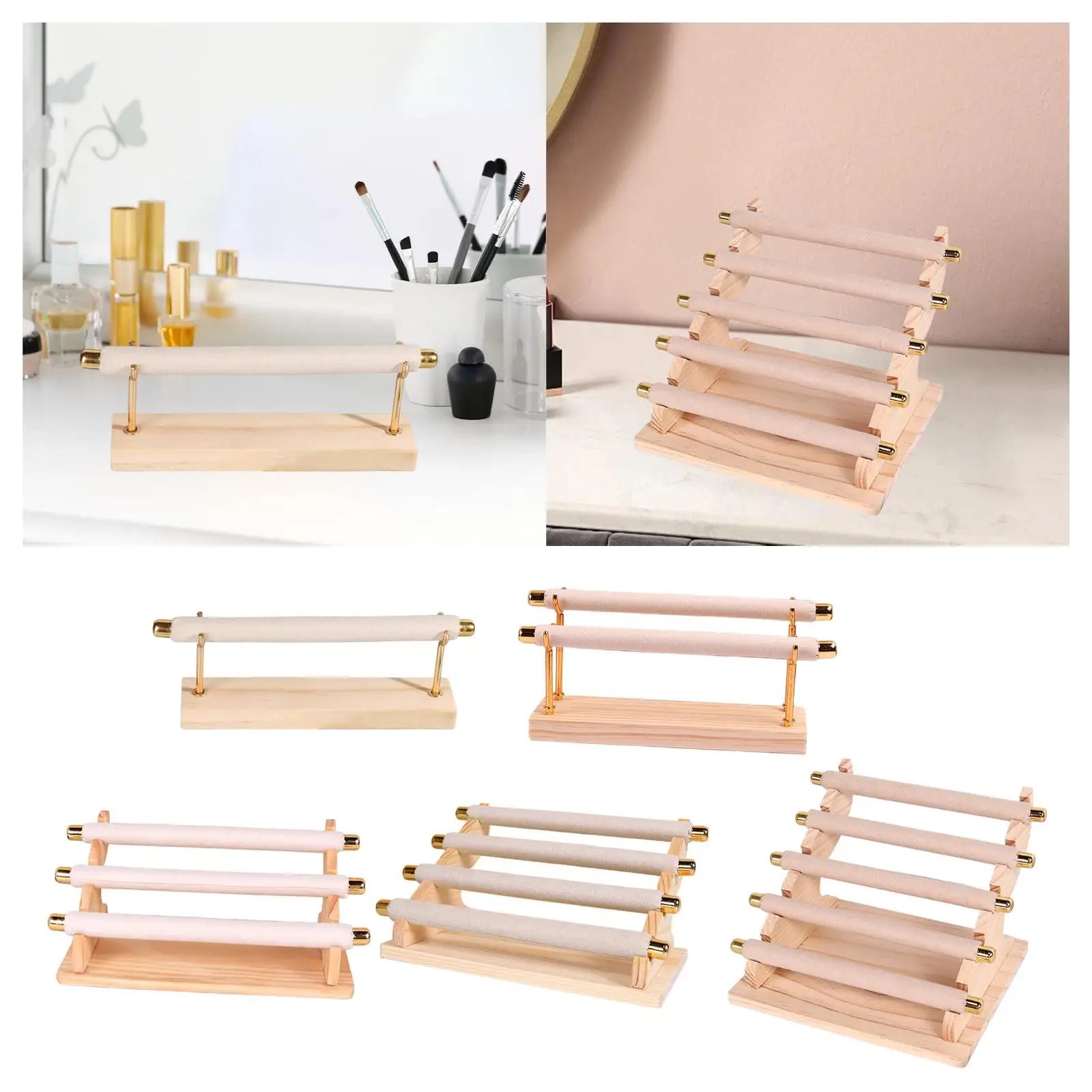 

Ring Holder Detachable Wooden Base Jewelry Display Stand for Show Shop Store