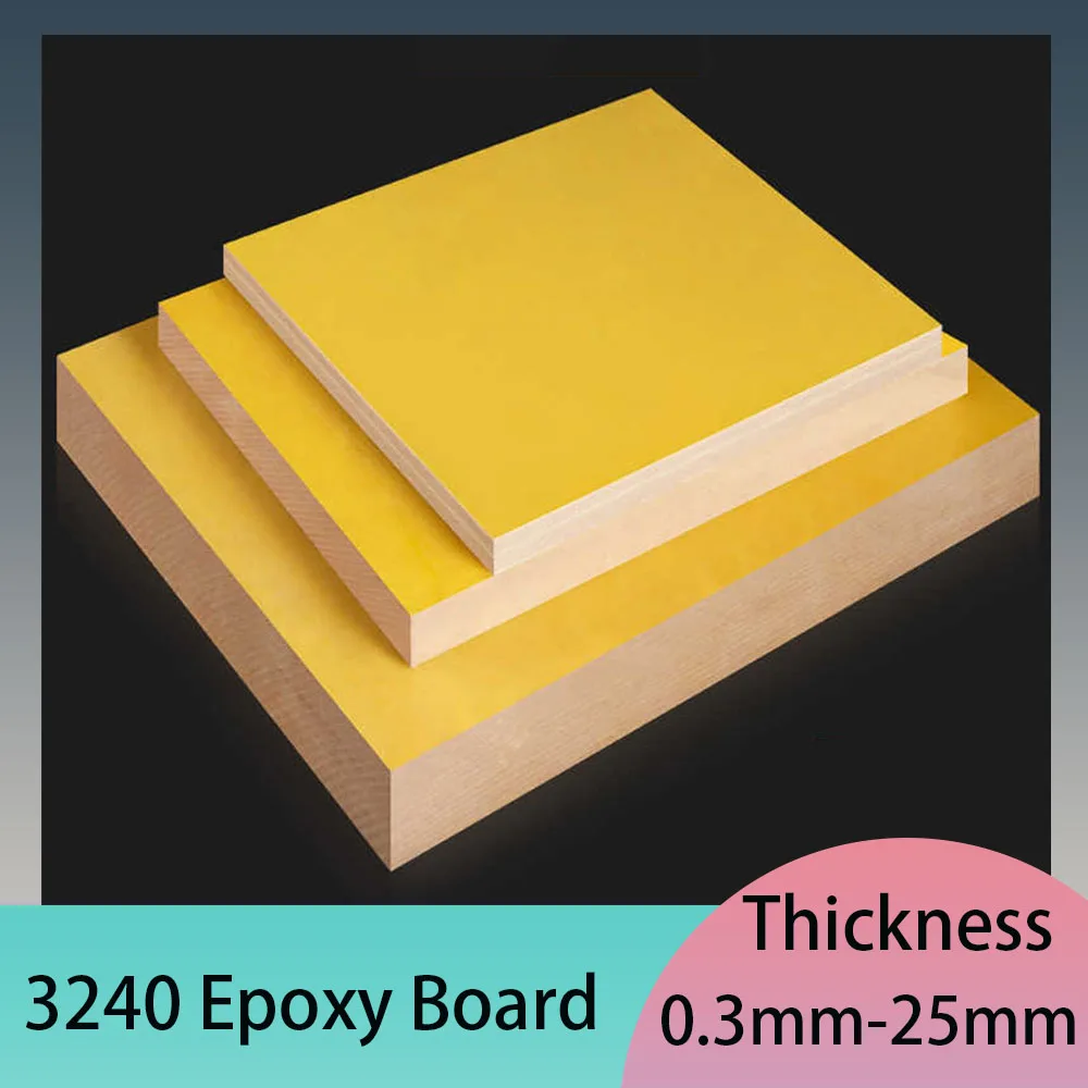 1-10 Pcs 3240 Yellow Epoxy Board Insulation Resin Board Thickness 0.3mm-25mm Fiberglass Board Electrical Partition