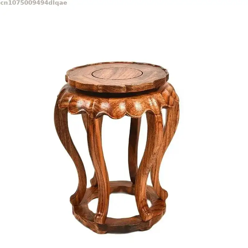 

Solid Wood Circular Stool Base Flower Pot Bonsai Decoration Frame Mini Handicrafts Sculpture Display Frame Garden Plant Frame