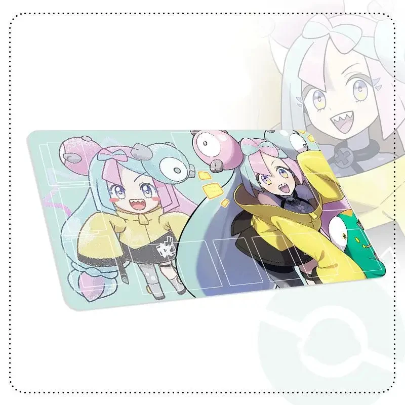 Anime Pokemon PTCG Trainer Iono Bellibolt Roxie Single Player Game Battle Card Pad Flannery Dedicated Game Battle Card Mat