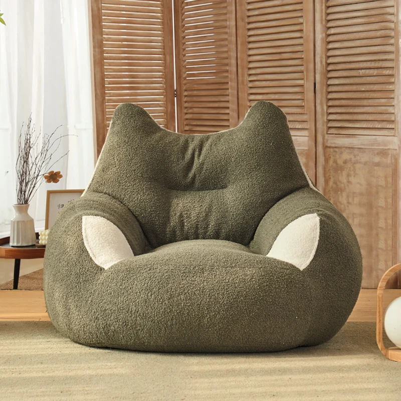 Nordic Cat Ear Bean Bag Sofas Modern Simple Leisure Recliner Lazy Sofa Bedroom Recliner Living Room Furniture Divano Letto FYBS