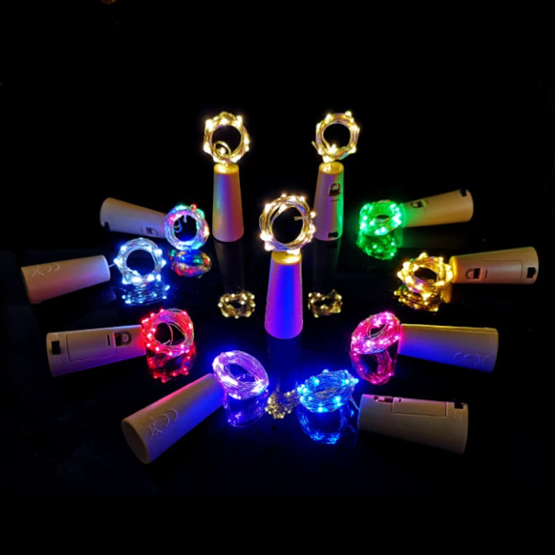 LED Cortiça Vinho Garrafa String Luzes, Fio De Cobre, Fada Luz, Feriado, Festa de Casamento, Natal, Guirlanda, Decoração de Casa, AG13 Bateria