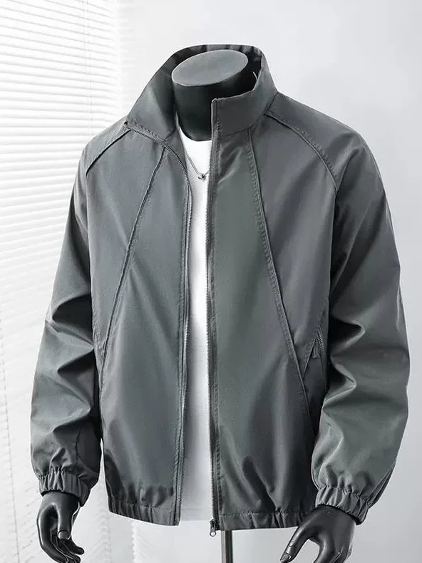 

Men's Loose Long Sve Jaet Spring New High Street American Design Windproof Waterproof Stand Collar Coat Youth Faion