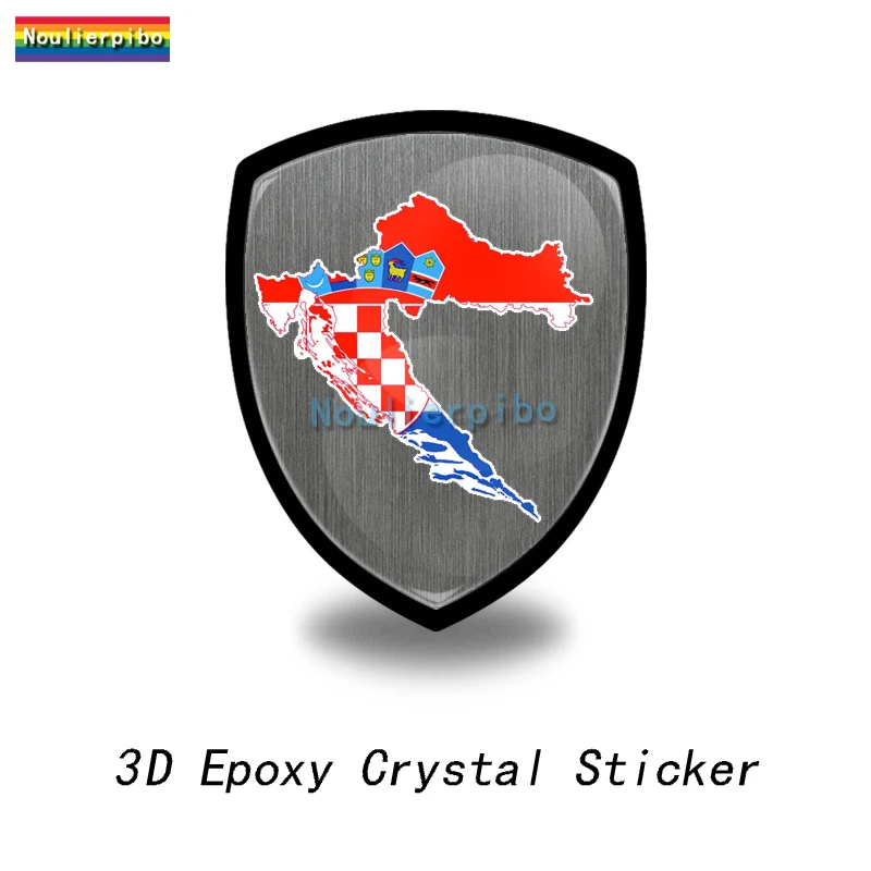 Pegatina de personalidad 3D, bandera de Croacia, vinilo epoxi resistente al agua, pegatina troquelada, piezas de silicona para motocicleta y coche,