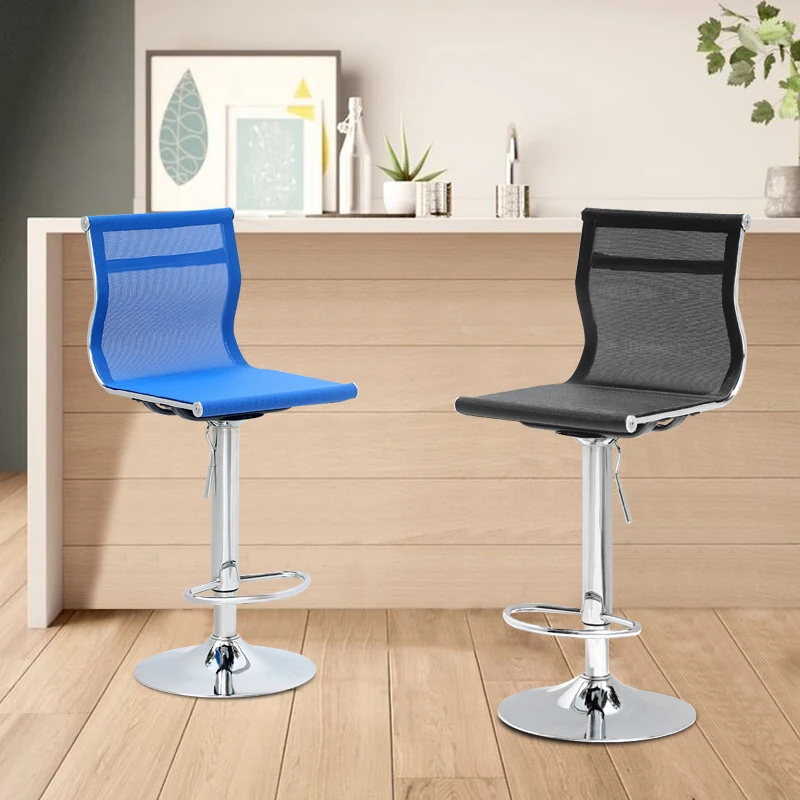 

Modern Home Club Dining Metal Bar Stool High Chair Mesh Breathable Flip-up And Kitchen Coffee Restaurant Salon Bar Chair
