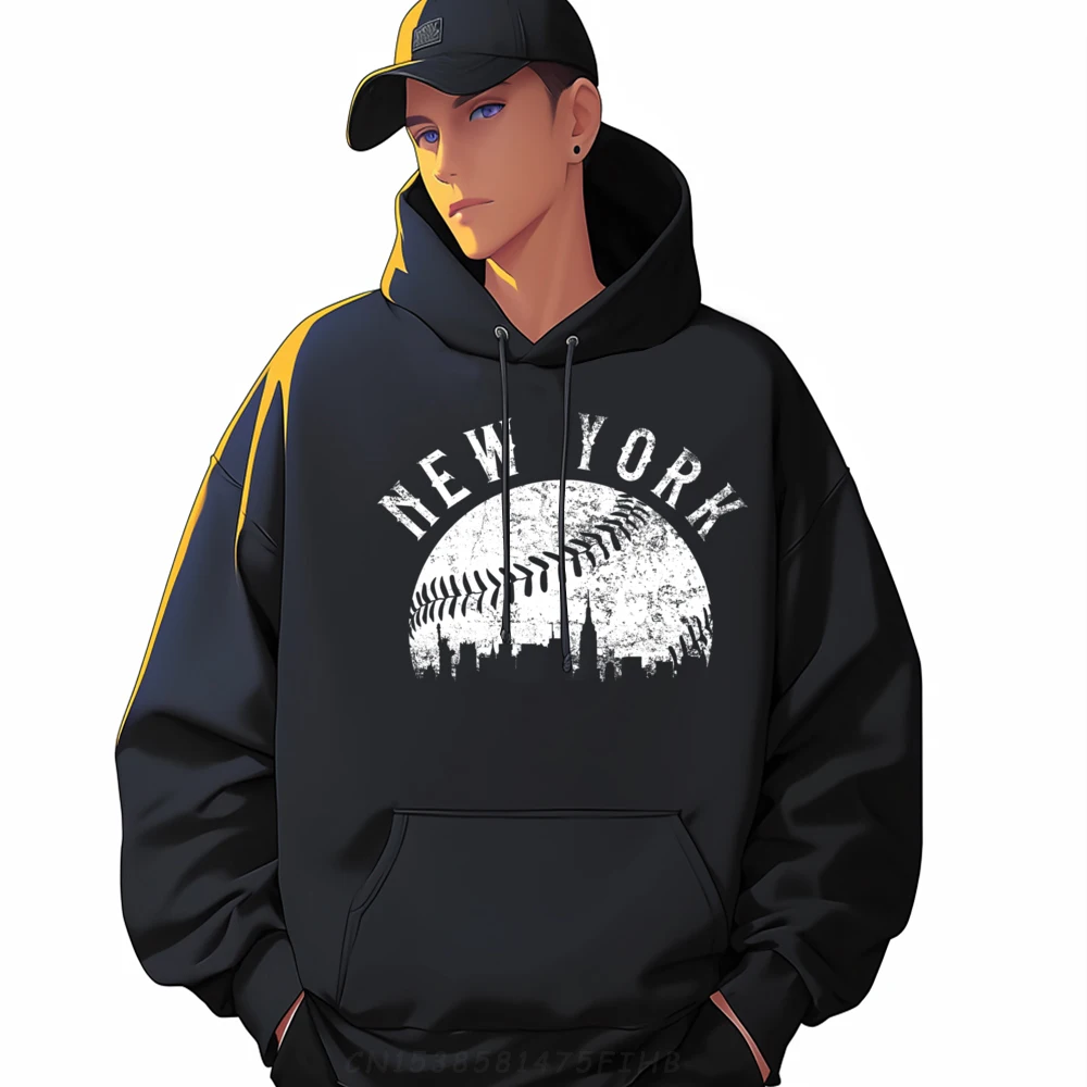 

New York Skyline Sweatshirt Printed Long Sleeve Hip Hop Mens Sweatshirts O-Neck Comfortable Pullover For Man