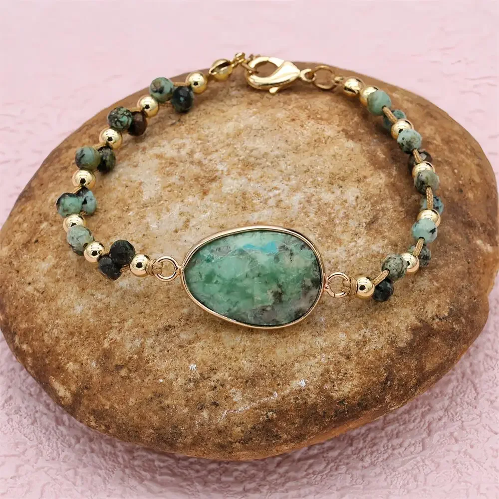 

3MM African Jasper Beads Strand Bracelets Bohemian Beaded Charm Bracelet Handmade Women Men Fashion Jewelry