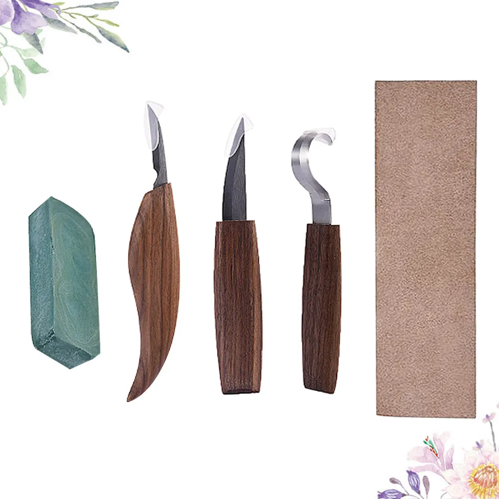 5pcs Kit Set Stainless Steel Wood Carving Tools For Softwood Diy Hand Carving Chisel Wood Gouge Knife Carpenter Tool Craft